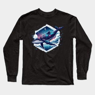 Celestial Space Voyager: Galactic Whale Long Sleeve T-Shirt